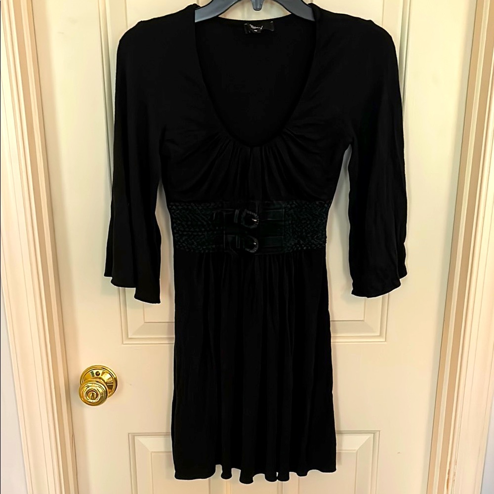 Sky long sleeve bell sleeve black mini dress size S